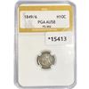 1849/6 Seated Liberty Half Dime PGA AU58 FS-302