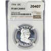 Image 1 : 1954 Franklin Half Dollar NG PF68 CAMEO