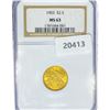 Image 1 : 1903 $2.50 Gold Quarter Eagle NGC MS63