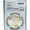 Image 1 : 1922 Silver Peace Dollar NGC MS64