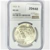 Image 1 : 1923 Silver Peace Dollar NGC MS64