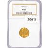 1907 $2.50 Gold Quarter Eagle NGC MS63