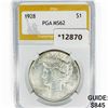 1928 Silver Peace Dollar PGA MS62