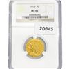 Image 1 : 1915 $5 Gold Half Eagle NGC MS62