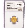 Image 1 : 1905 $2.50 Gold Quarter Eagle NGC MS63