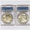Image 1 : 1922 Set (2) Silver Peace Dollar PCGS MS63