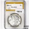 Image 1 : 1883-CC Morgan Silver Dollar PGA MS64
