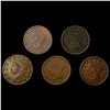 (5) Large Cents (1818, (2) 1843, 1853, 1854) NICE