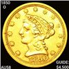 1850-O $2.50 Gold Quarter Eagle CHOICE AU