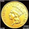 1858 $3 Gold Piece CHOICE AU