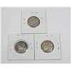 Image 1 : #28 LOT OF 3 1962 25 CENTS QUARTER CANADA SILVER