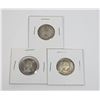 Image 2 : #28 LOT OF 3 1962 25 CENTS QUARTER CANADA SILVER