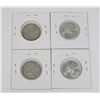 Image 1 : #30 LOT OF 4 1964 25 CENTS QUARTER CANADA SILVER