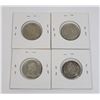 Image 2 : #31 LOT OF 4 1967 25 CENTS QUARTER CANADA SILVER