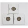 Image 1 : #34 LOT OF 3 1939 CANADA DIME 10 CENTS SILVER COIN