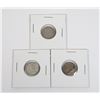 Image 1 : #39 LOT OF 3 1947 CANADA DIME 10 CENTS SILVER