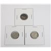 Image 1 : #40 LOT OF 3 1950 CANADA DIME 10 CENTS SILVER