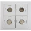 Image 1 : #41 LOT OF 4 1951 CANADA DIME 10 CENTS SILVER