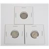 Image 1 : #46 LOT OF 3 1960 CANADA DIME 10 CENTS SILVER
