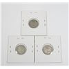 Image 2 : #46 LOT OF 3 1960 CANADA DIME 10 CENTS SILVER