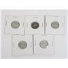 Image 1 : #53 LOT OF 5 1967 CANADA DIME 10 CENTS SILVER COIN