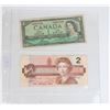 Image 1 : #106 1954 CANADA ONE DOLLAR BILL + 1986 TWO