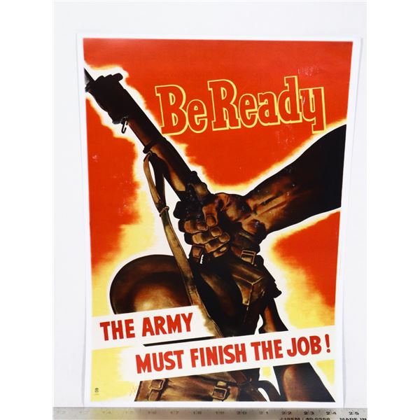 #1021 MODERN REPRINT POSTER WW2 BE READY