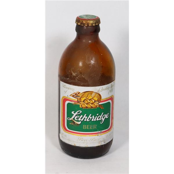 #1187 UNOPENED LETHBRIDGE BEER STUBBY BOTTLE
