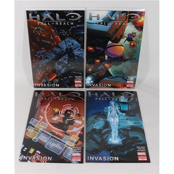 #1479 SET OF 4 MARVEL COMICS HALO FALL OF REACH