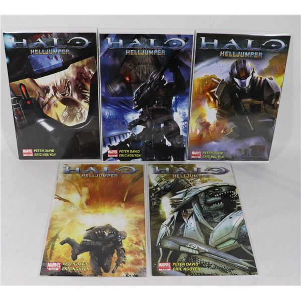 #1481 SET OF 5 MARVEL COMICS HALO HELLJUMPER
