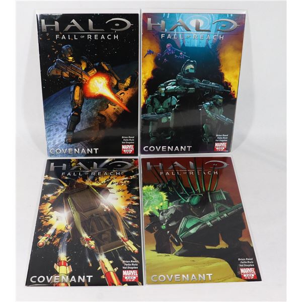 #1482 SET OF 4 MARVEL COMICS HALO FALL OF REACH