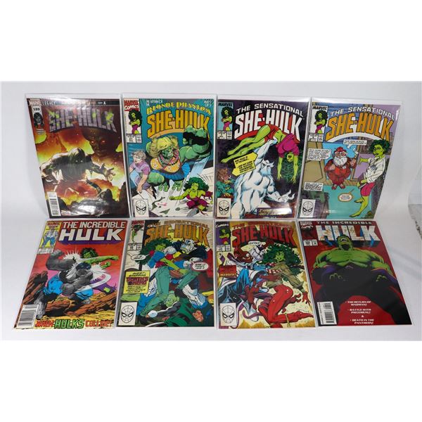 LOT OF 8 COMICS "SHE-HULK" & "THE INCREDIBLE HULK"