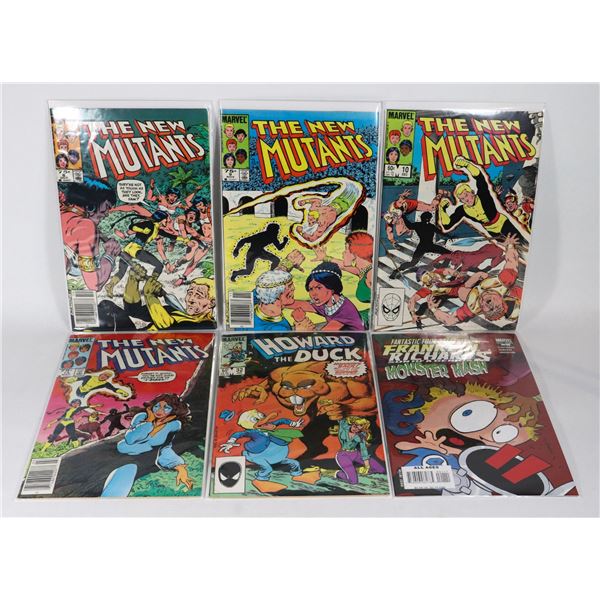 LOT OF 6 COMICS INCLUDES THE NEW MUTANTS,