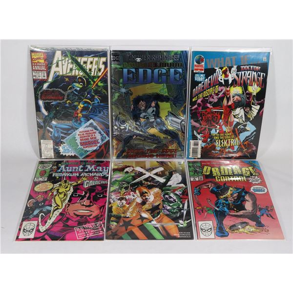 LOT OF 6 ASSORTED MARVEL COMICS INCLUDES
