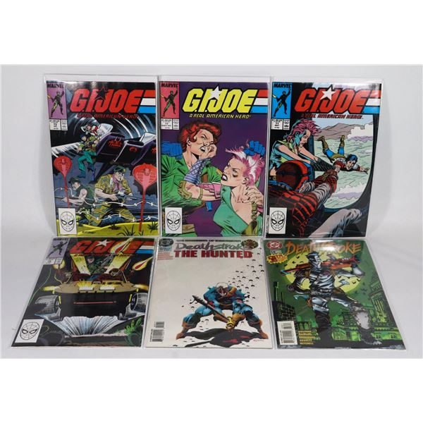 LOT OF 6 MARVEL COMICS "G.I.JOE" & "DEATH STROKE"