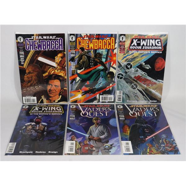 LOT OF 6 ASSORTED STAR WARS COMICS INCLUDES
