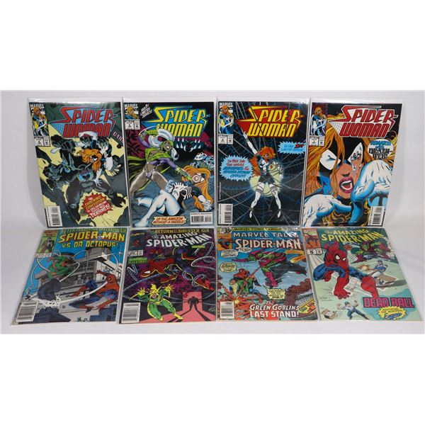 LOT OF 8 ASSORTED SPIDER-MAN & SPIDER-WOMAN COMICS