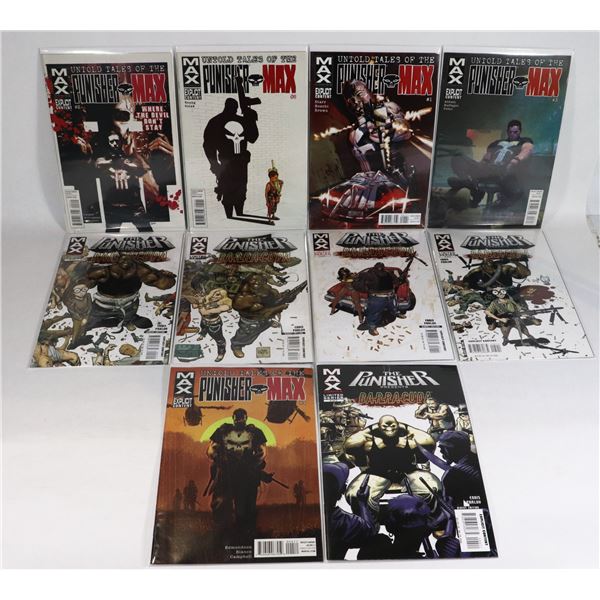 LOT OF 10 PUNISHER&MAX & PUNISHER BARRACUDA COMICS