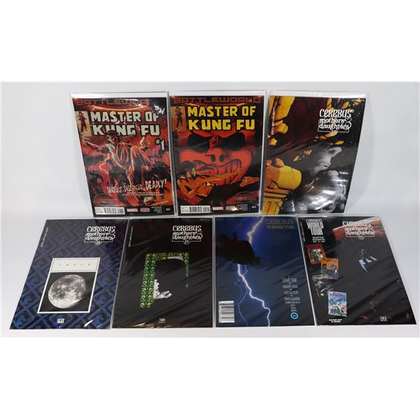 LOT OF 7 COMICS INCLUDES "MASTER OF KUNG FU" &