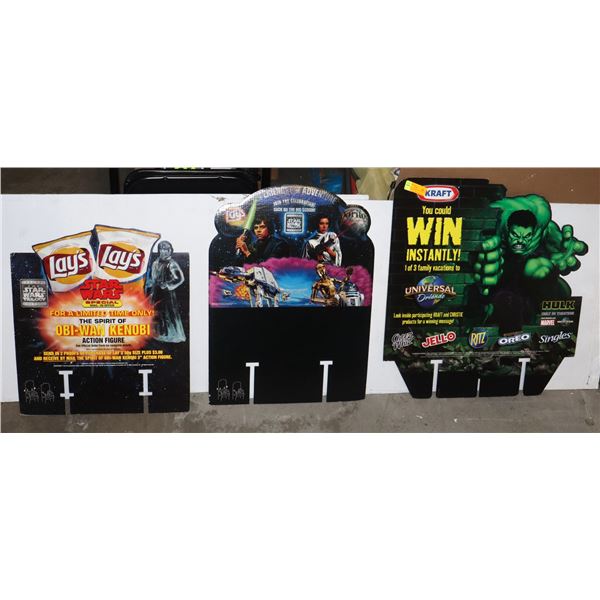 TWO STAR WARS THEME RETAIL DISPLAY TOPPERS, AND