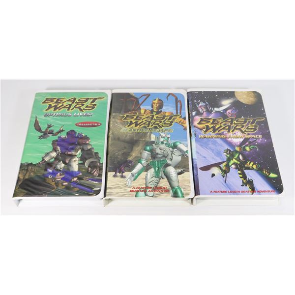BUNDLE OF THREE VHS BEAST WARS TAPES INCLUDING