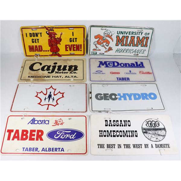 LARGE BUNDLE OF NOVELTY LICENSE PLATES LARGE BUNDLE OF NOVELTY LICENSE PLATES