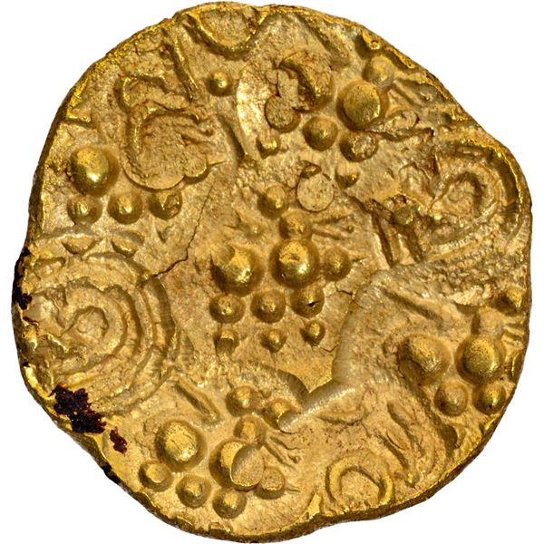 Rare Punch Marked Gold Pagoda Coin of Jayasimha II of Chalukyas of Kalyana.