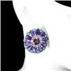 Image 2 : Unheated Columbian Emerald &  Rhodolite Garnet  Earrings