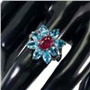 Image 3 : Natural Red Ruby & Swiss Blue Topaz Ring