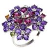 Image 2 : Natural  Rhodolite Garnet Amethyst Ring
