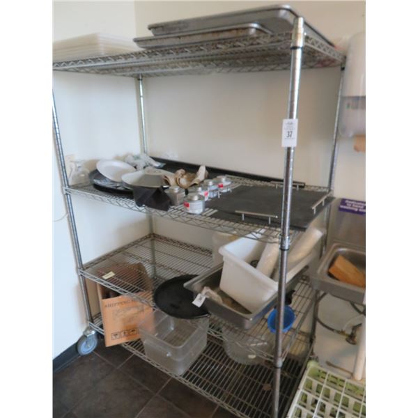 Rolling Metro Kitchen Storage Rack 4 Shelf