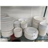 Image 2 : Lot of Bone White China, Round Platters, Square Plates and Bowls