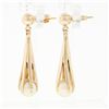 Image 4 : Vintage 14k Yellow Gold Claw Set 7.0mm Round Cultured Pearl Drop Dangle Earrings