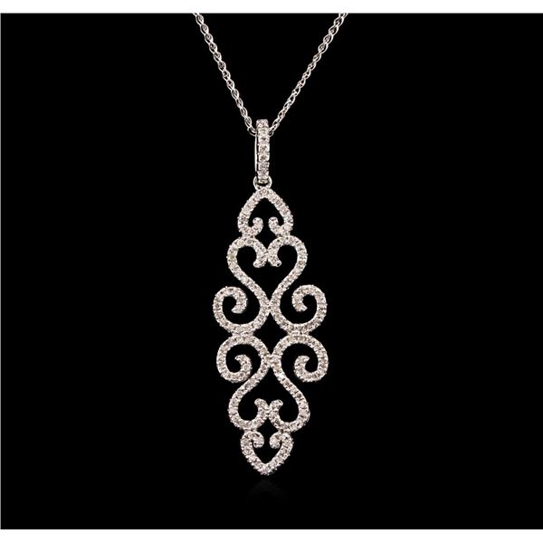 0.66 ctw Diamond Pendant With Chain - 14KT White Gold